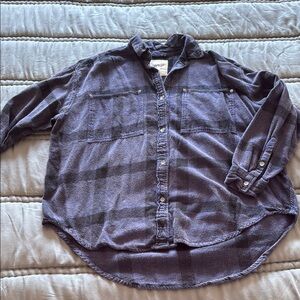 Aerie Navy Plaid Shirt
